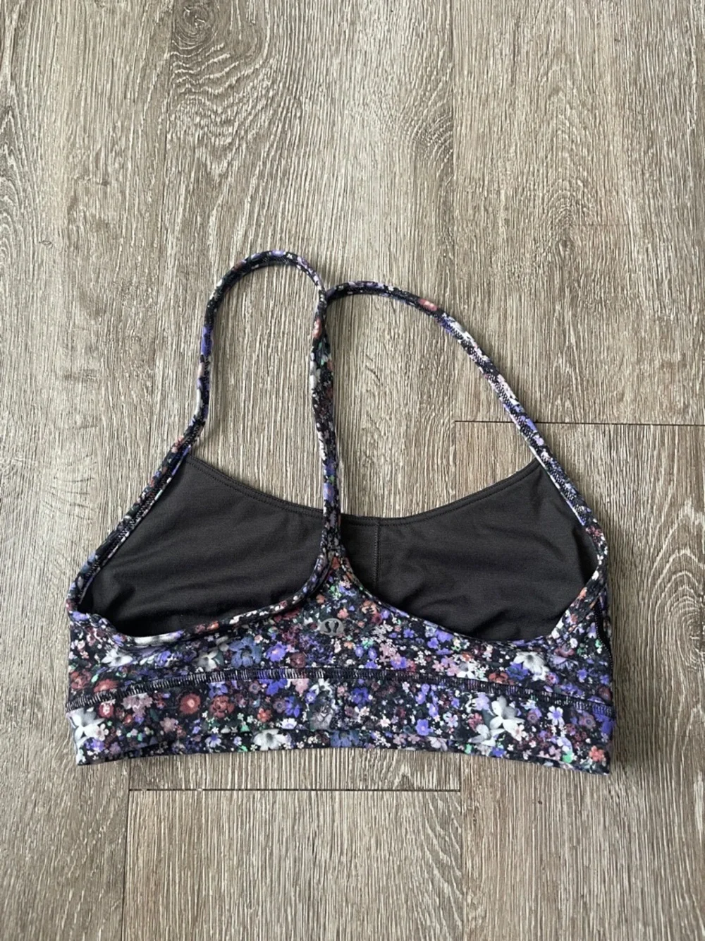 Lululemon Floral Purple Low-Impact Sports Bra size 4 yoga active workout gym